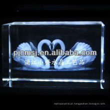 2015 cristal da cisne dos pares do cristal 3D gravado para presentes amados &amp; a decoração home